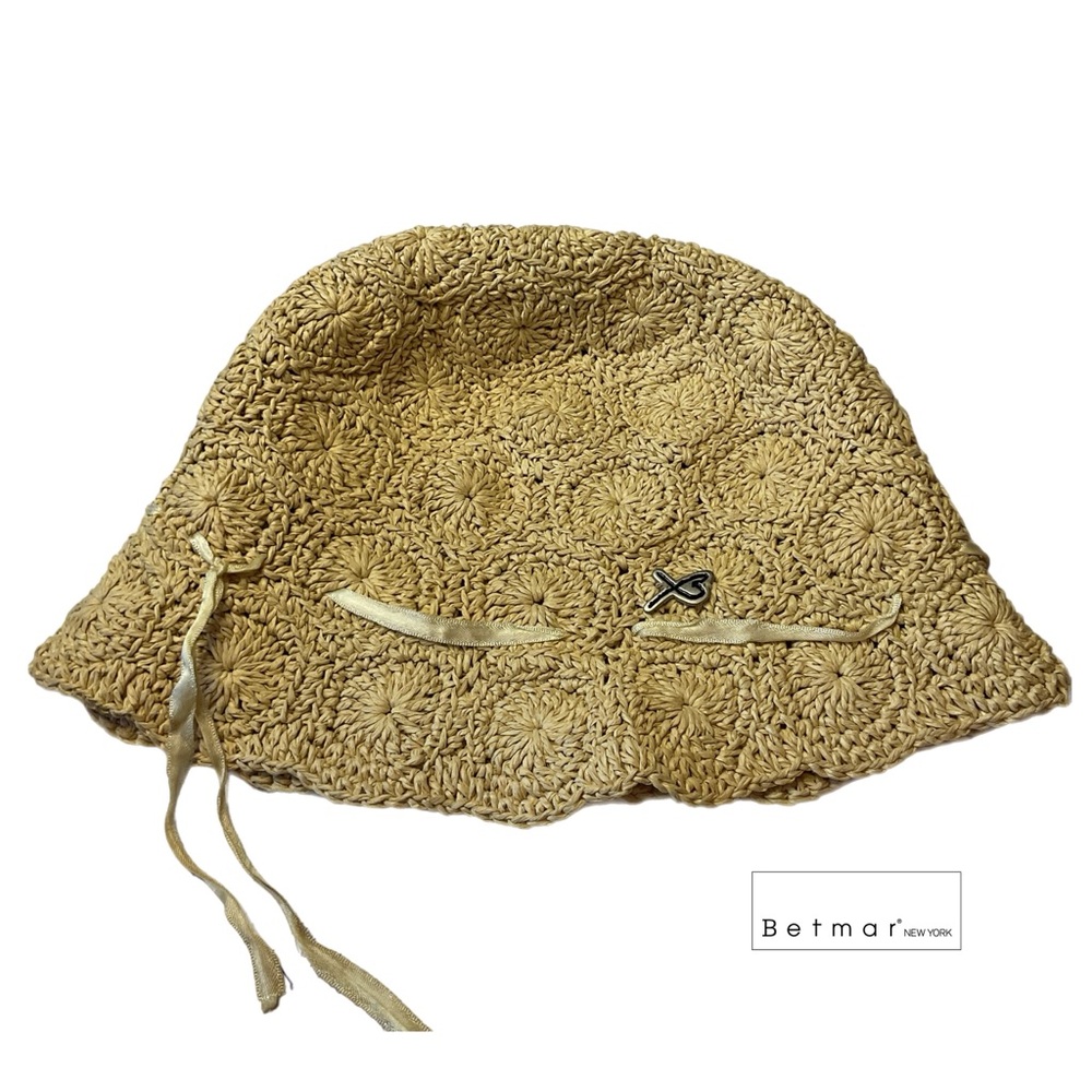 Y2K BETMAR NEW YORK PAPER Bucket Hat Beach Sun Trendy - Picture 3 of 16